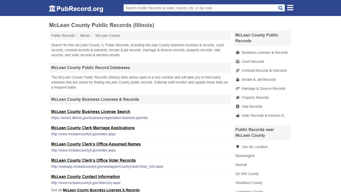 Free McLean County Public Records (Illinois Public Records)